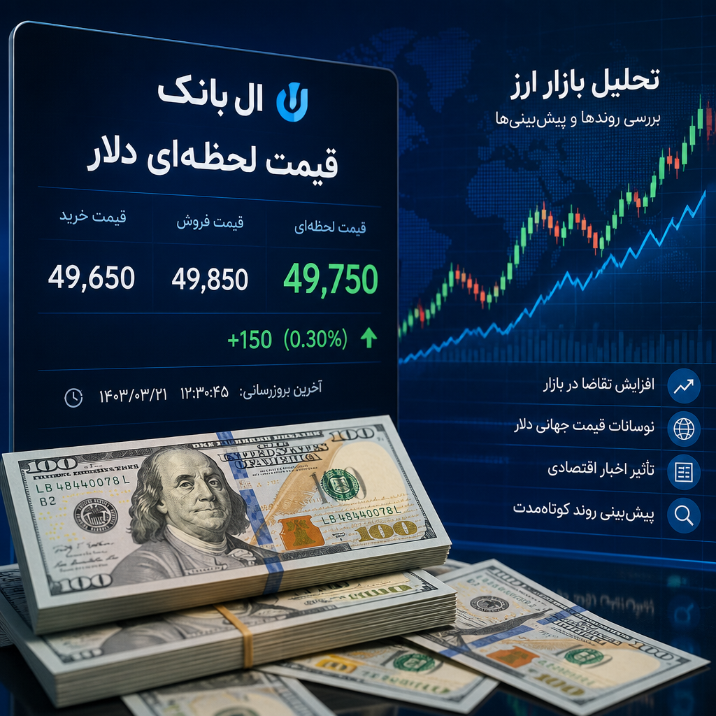نمودار قیمت لحظه‌ای دلار ال بانک و تحلیل روند بازار ارز با داده‌های
